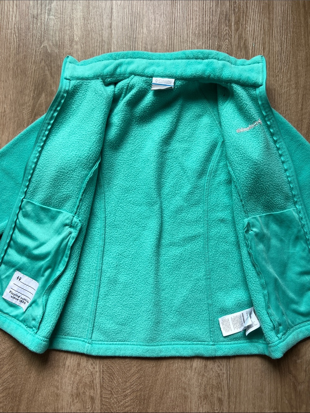 Columbia Girls Green Full-Zip Fleece Sweater Size Medium (10/12) - Picture 5 of 13